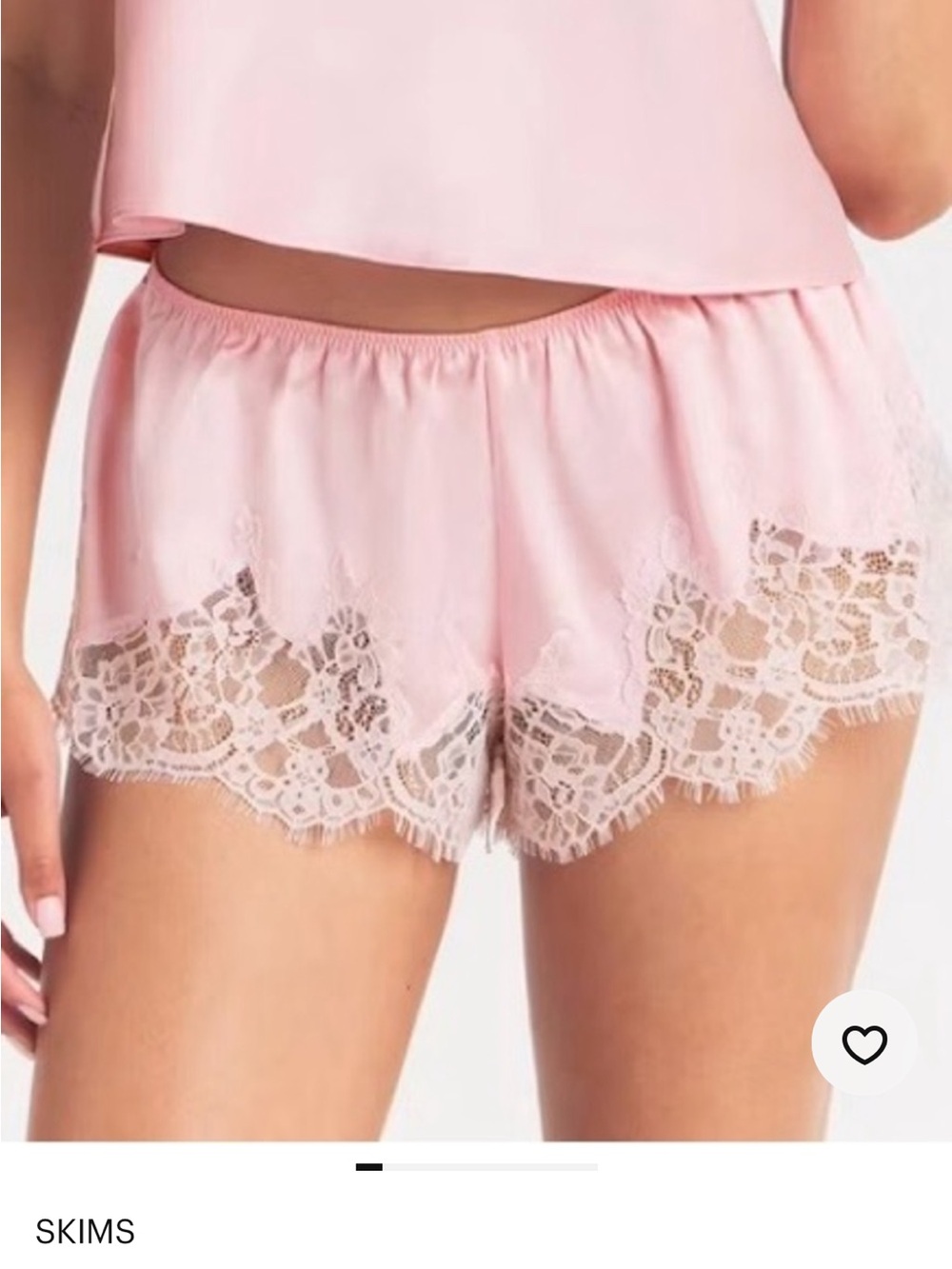SKIMS Silk Peony Lace-Trim Sleep Shorts